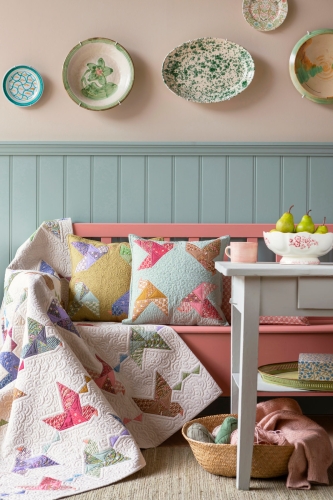 Tilda Patchwork Stoff Baumwolle - Sanctuary - Cottonfield Greygreen